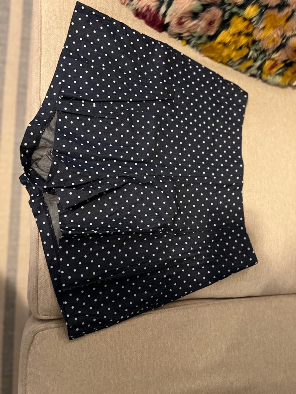 French Connection Navy Polka Dot Skort